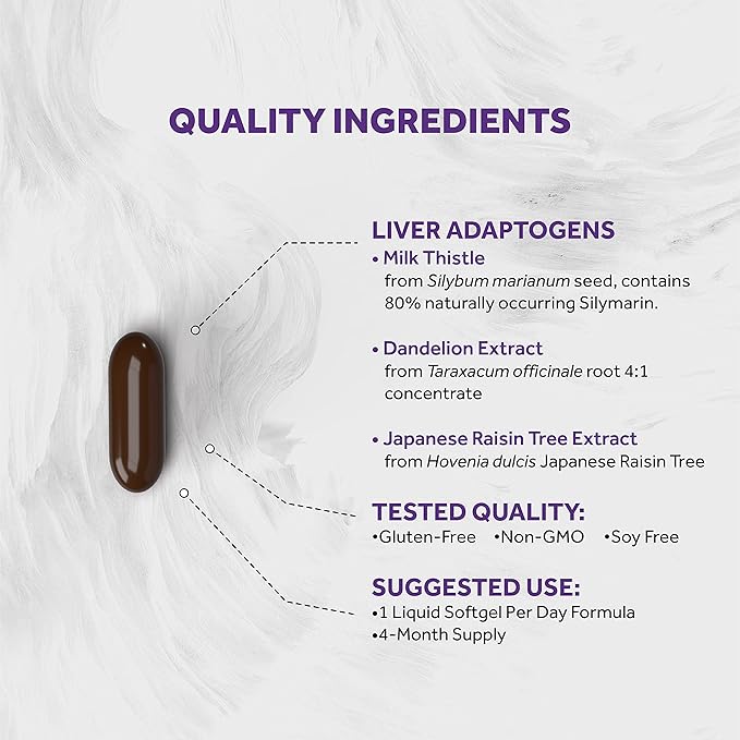 Silymarin Milk Thistle 1300mg Enhanced with B Complex & Amino Acids | 13-in-1 Liver Cleanse, Detox & Repair | 120 Liver Essential Softgels