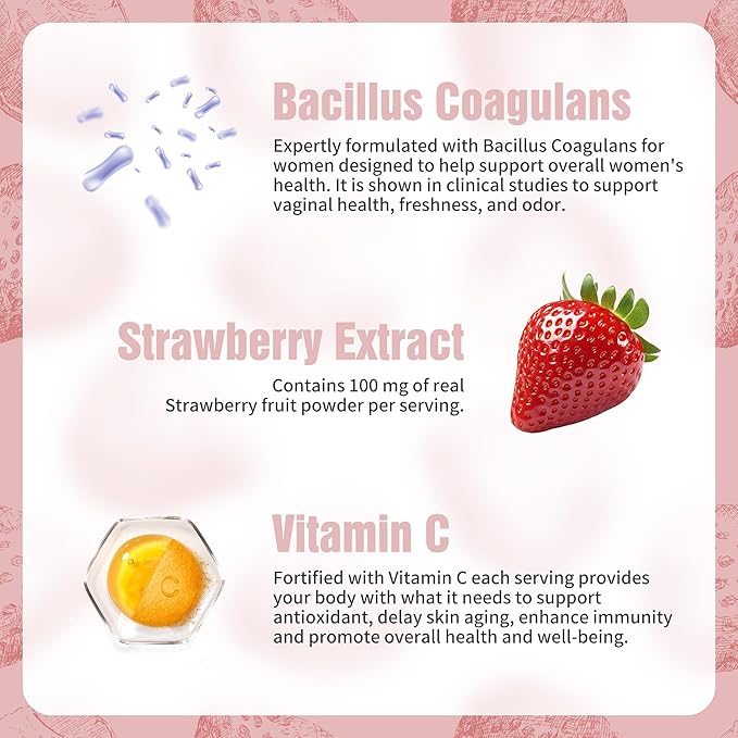 Feminine Balance Gummies, Premium Balance Supplement for Women PH Health, Immune Support, Vegan, Gluten-Free - Hawaiian Pineapple - 60 Gummies - 30 Servings