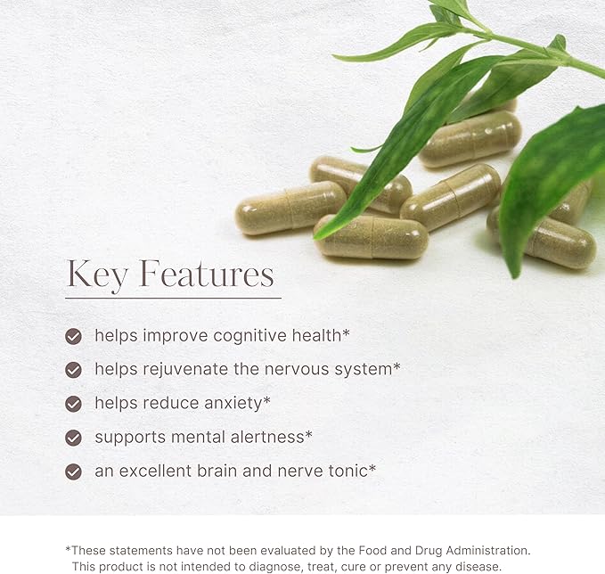 AKSHAR Ayurveda - Bacopa 500mg Brahmi Supplement, Rejuvenate System - Bacopa Pills to Support Cognitive Function for Adults - Vegan Cruelty Free Bacopa Monnieri (60 Count)