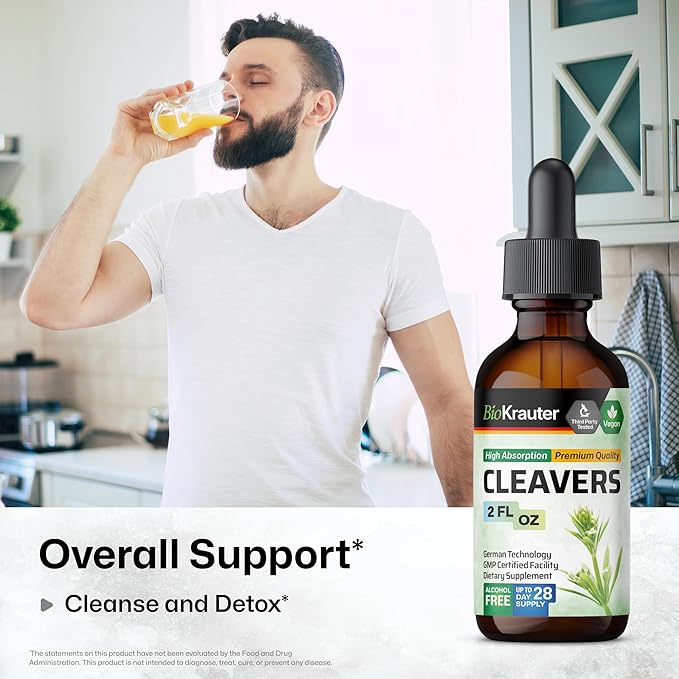 BIO KRAUTER Cleavers Tincture 2 Fl. Oz. & Goldenseal 100 Capsules