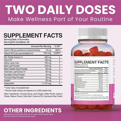 Milk Thistle Supplement Gummies – Liver Health Support, Herbal Antioxidant, Sugar-Free, Vegan, 60 Count