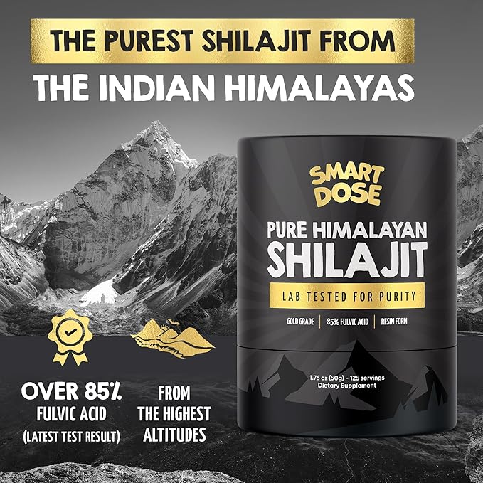 Pure Himalayan Shilajit Resin - Over 85% Fulvic Acid & Large Jar w/ 125 Servings - Probably The Purest Shilajit on The Market - US Lab Tested for Authentic Himalayan (Large Jar, Himalayan Shilajit)