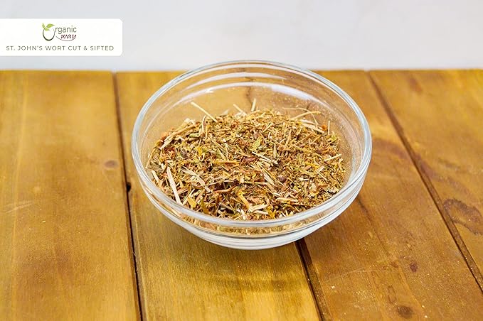 ORGANIC WAY St. John's Wort Cut & Sifted (Hypericum perforatum) - Herbal Tea | European Wild-Harvest | Organic, Kosher & USDA Certified | Vegan, Non GMO & Gluten Free | Origin - Albania (8 Oz)