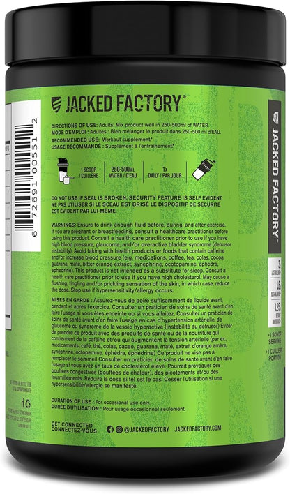 Jacked Factory NITROSURGE Pre Workout Supplement - Endless Energy, Instant Strength Gains, Clear Focus, Intense Pumps - Nitric Oxide Booster & Preworkout Energy Powder - 60 Servings, Arctic White