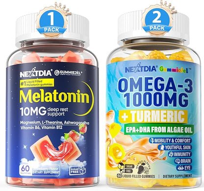 Omega 3, Melatonin Gummies, 3 Pack