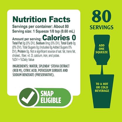 SPLENDA Stevia Liquid Zero Calorie Sweetener Drops, 1.68 Ounce Bottle (Pack of 1)