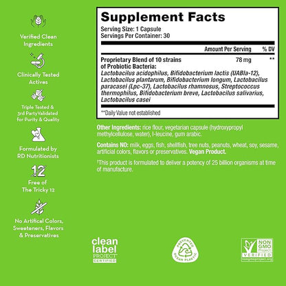 HUM Gut Instinct (30-Day Supply) - Daily Probiotics for Digestive Health for Women and Men - Lactobacillus + Bifidobacterium Strains for Bloating, Immune Support + Healthy Gut Diversity
