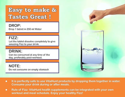 Vitamin C 1000 mg with Zinc- Antioxidants - Immune Support - 20 Effervescent Tablets - Orange Flavour