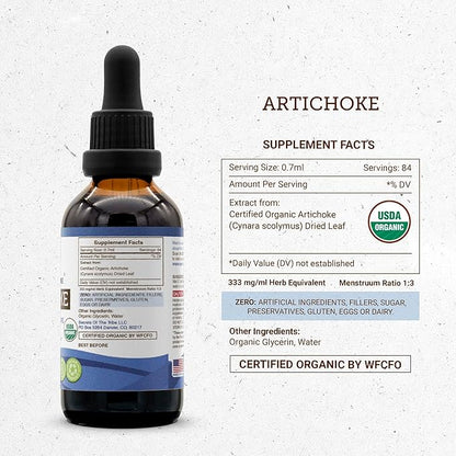 Secrets of the Tribe Artichoke USDA Organic | Alcohol-Free Extract, High-Potency Herbal Drops | Made from 100% Certified Organic Artichoke (Cynara scolymus) Dried Leaf 2 oz