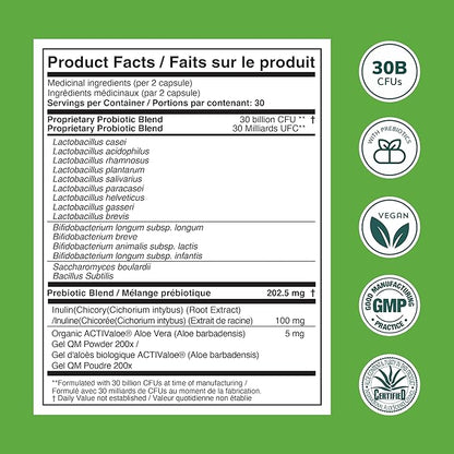 Univera Probiotics for Women, Probiotics and Prebiotics 30 Billion CFUs with Organic Aloe Vera -14 Strains, Digestive Enzymes for Adults - Vegan, AloeBiotics, 60ct.