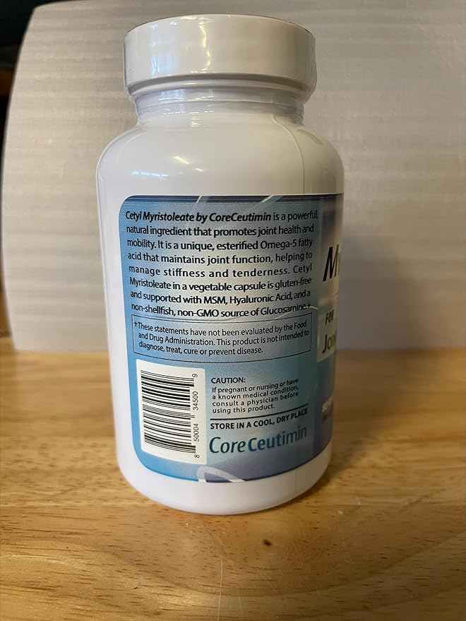 Cetyl Myristoleate - Omega 5 Fatty Acid - Ultra Support for Relief from Joint Discomfort and Stiffness - Also Includes Glucosamine, MSM & Hyaluronic Acid - 80 Capsules