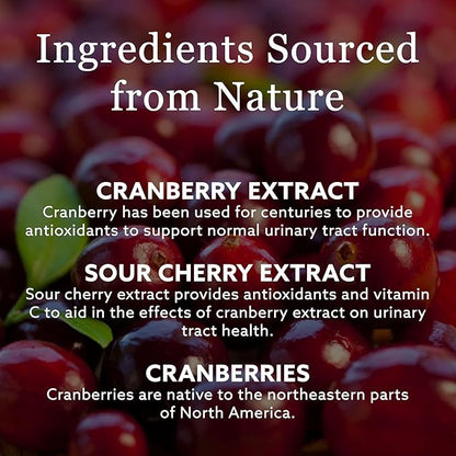 NEW NORDIC Cranberry Supplement Gummies for Women, Normal Urinary Tract & Bladder Support, Balance with Cran Berry & Sour Cherry, 60 Count