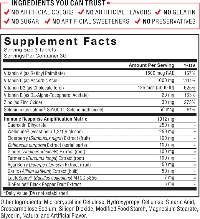 Force Factor Immunity, Immune Support Booster with Elderberry and 1000mg of Vitamin C, Plus Vitamin D, Zinc, Probiotics, Antioxidants, and Echinacea for Immune Health Defense, 90 Count (Pack of 3)