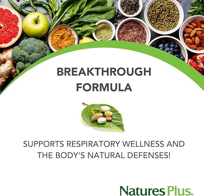 Natures Plus Advanced Therapeutics Aller-7 Rx-Respiration - 60 Vegetarian Capsules - Supports Respiratory Wellness - Gluten-Free - 30 Servings