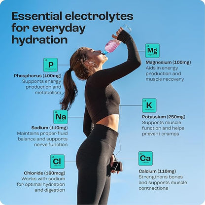 KEY NUTRIENTS Multivitamin Electrolytes Powder No Sugar - Fresh Pink Lemonade Electrolyte Powder - Endurance & Energy Supplement - Hydration Powder - No Calories - 90 Servings - Made in USA