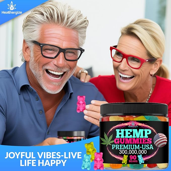 Hemp Gummies for Relaxation and Rest-Natural Hemp Oil Gummies, Fresh Fruity Flavors Tasty Relief-Made in USA-High Potency Gummy Edibles-Extra Strength 90 Bears