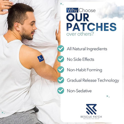 Sleep Patches for Adults Extra Strength – Natural Sleeping Patch, Melatonin-Free Patch for Relaxation & Restful Night – Long-Lasting Formula