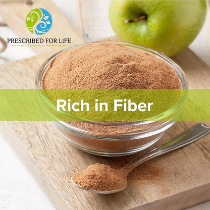Prescribed For Life Apple Fiber Powder, Natural Apple Pectin Fiber Supplement for Digestive Health, Vegan, Non GMO, Gluten Free (1kg / 2.2lb)