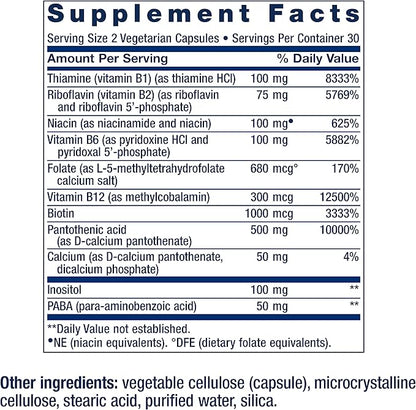 Life Extension Bioactive Complete B-Complex, Heart, Brain and Nerve Support, Healthy Energy, Metabolism, Complete B Complex, 60 Vegetarian Capsules (Pack of 2)