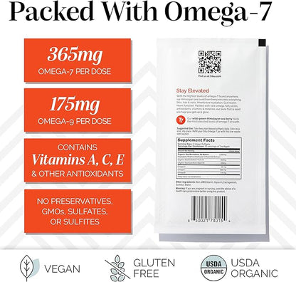 sibu Omega-7 Softgels, Premium Organic Himalayan Sea Buckthorn Oil (60ct, 30 Day Supply) – Supplement for Healthy Skin, Hair, Nails and Dryness