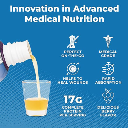 Berry Sugar Free Liquid Protein Shot - 16oz Anti Aging. Proven to Boost Immunity. Formula Trusted by 4,000+ Medical Facilities for Complete Protein Nutrition and Proven 2X Faster Healing