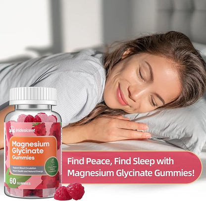 Magnesium Glycinate Gummies 400mg, Sugar Free Magnesium Supplement w/Ashwagandha, Zinc, Vegan Magnesium Glycinate Supplement for Adults - 120 Cherry Gummies