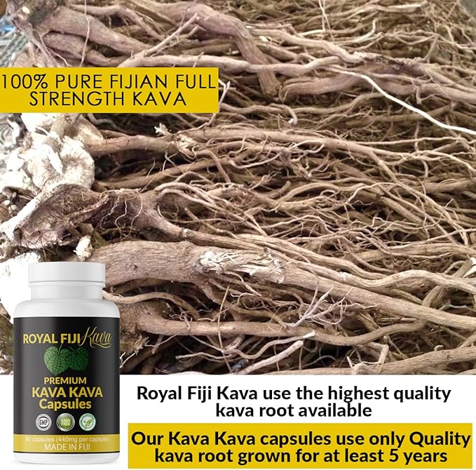 Pure Noble Kava Capsules Highest Grade Fijian Kava Kava Extract 1760mg Servings 100% Organic for Relaxation & Mood Support