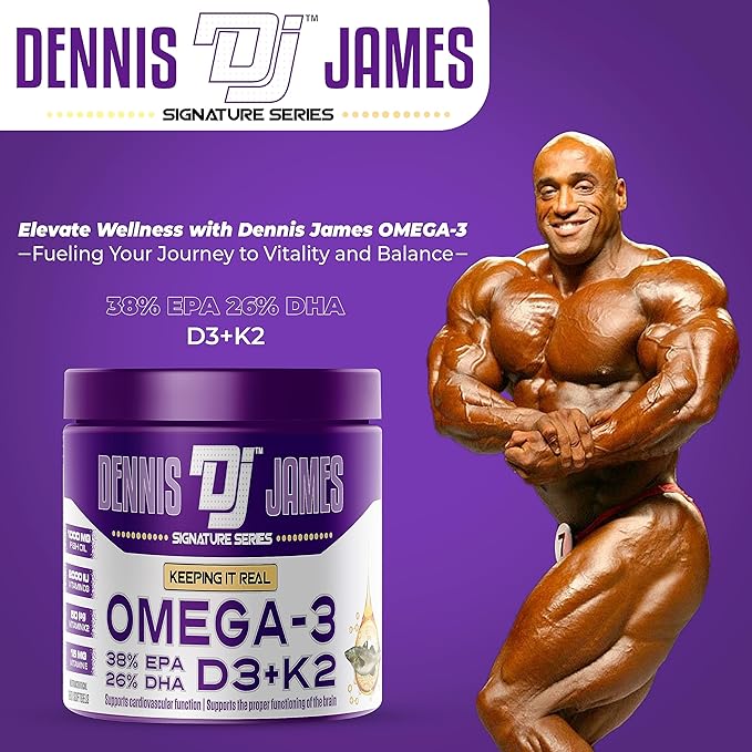 DENNIS JAMES Signature Series Omega-3 | D3+K2 | 180 Softgels