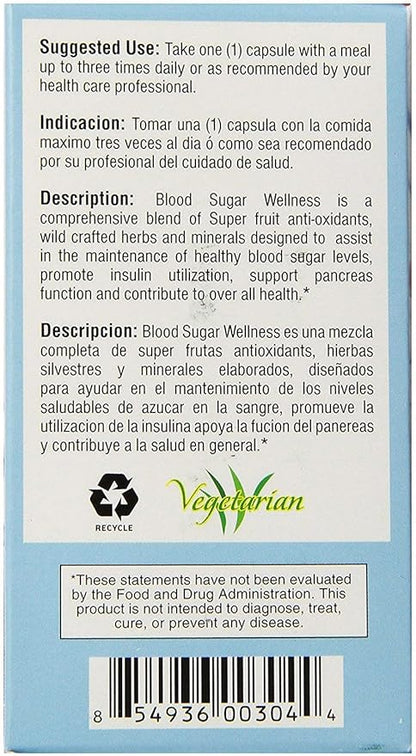 Bio Nutrition - Blood Sugar Wellness - 60 Vegetarian Capsules