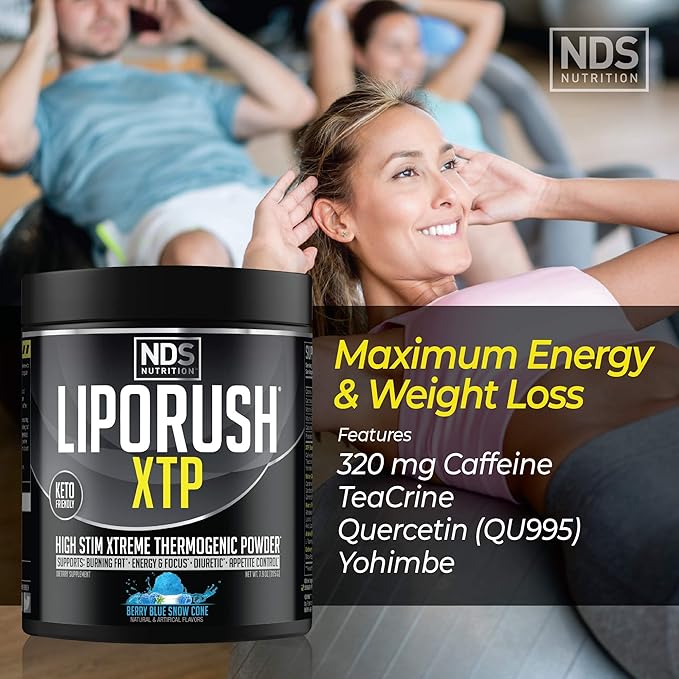 NDS Nutrition XTP Thermogenic Blue Berry Snow Cone (45 Servings) and Keto-Max Advanced 3-in-1 Pills Carb Blocker Appetite Suppressant (90 Capsules)