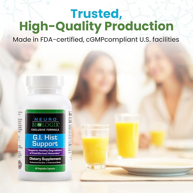 GI Hist Support - Histamine Blocker with Vitamin C, Quercetin, Bromelain & More – Immune Support Supplement to Help Promote Histamine Breakdown & Digestive Comfort - Helps Ease Meal-Related Discomfort