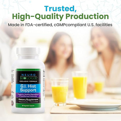 GI Hist Support - Histamine Blocker with Vitamin C, Quercetin, Bromelain & More – Immune Support Supplement to Help Promote Histamine Breakdown & Digestive Comfort - Helps Ease Meal-Related Discomfort