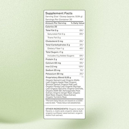 Organic Greens Powder Superfood Juice from The Myers Way Protocol - Contains 14 Powerful USDA Certified Organic Plant Foods - Spirulina, Chlorella, Barley + more, 270 Grams 30 Servings - Dr. Amy Myers