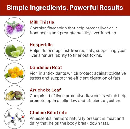 Natural Liver Support Supplement with Hesperidin - Non-GMO, Vegan, Gluten-Free