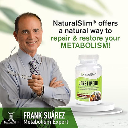 NaturalSlim Magnesium Oxide - Constipend for Constipation Relief, Colon Cleanser & Stool Softeners for Women & Men with Magnesium Citrate, Aspartate, & Olive Extract - 120 Vegetable Capsules 2 Pack