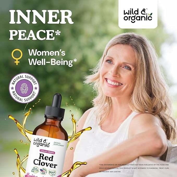 Wild & Organic Cranberry Extract Tincture 4 fl oz & Red Clover Tincture 4 fl oz