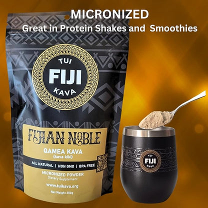 TUI KAVA PREMIUM WELLNESS KAVA - MICRONIZED Noble Fijian Kava 250g (8.8oz) - INDIVIDUAL Size | Very Heady | Morning/Daytime Kava | Increase Focus | Mood/Sleep Support | Stress Relief | NO STRAINING