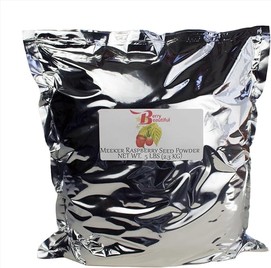 Meeker Red Raspberry Seed Powder - Natural Source of Ellagic Acid and Fiber - Locally Milled from US-Grown Raspberry Seeds - 5 lb / 2.26 kg