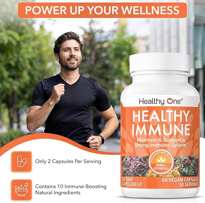 Healthy Immune - Boost Immune Response - Cold - Flu - Illness - Sickness - Virus - Antioxidants - Free Radicals - Builds Immunity - Elderberry - Echinacea - Vitamin C - Zinc - Garlic - 120 Count