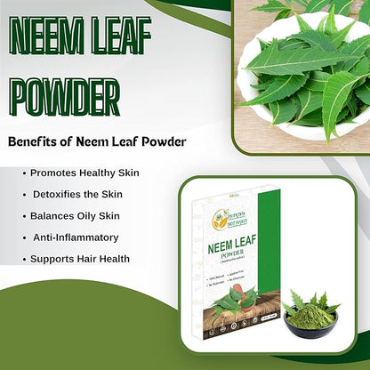 Neem Powder for Hair Growth, Skin Care & Detox Wildcrafted Bitter Neem Leaves Powder for Immune System Support, Digestive Health 5.3 oz