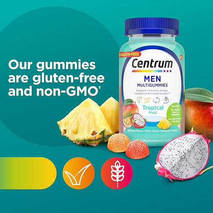 Centrum Men's Multivitamin Gummies, Immune, Energy, Healthy Appearance Support, 100 Count, 50 Day Supply