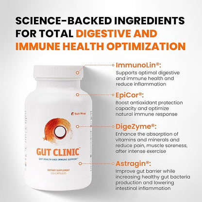 SaltWrap Gut Clinic Postbiotics - Gut Health, Complete Gut Repair, Barrier & Immune Support - Helps Bloating, Gas & Indigestion - 90 Capsules