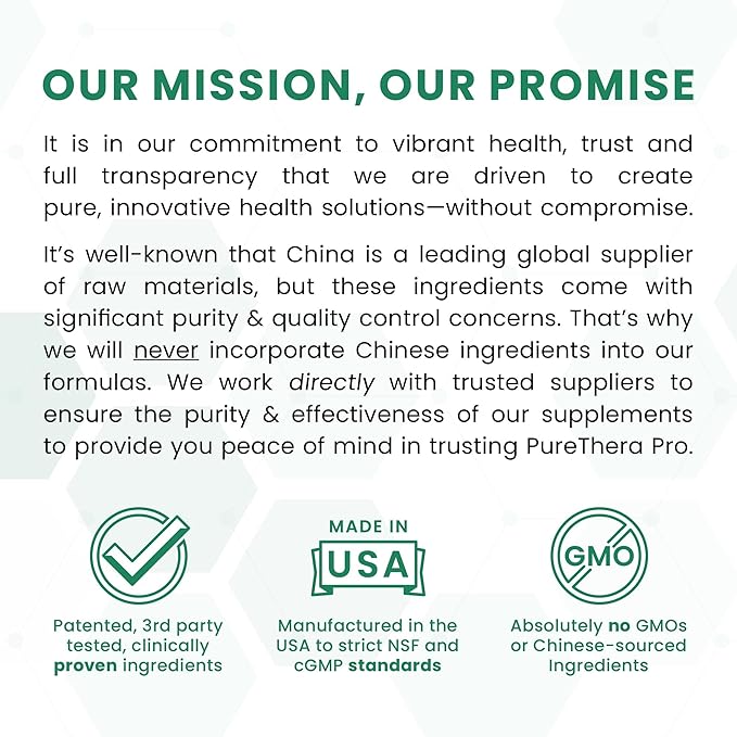 Pure TheraPro Rx Optimum Magnesium Lysinate Glycinate & Di-Magnesium Malate, Made in USA | 2 Month Supply | Chelated Magnesium for Maximum Absorption, Supports Bone Health & Energy, Non-GMO