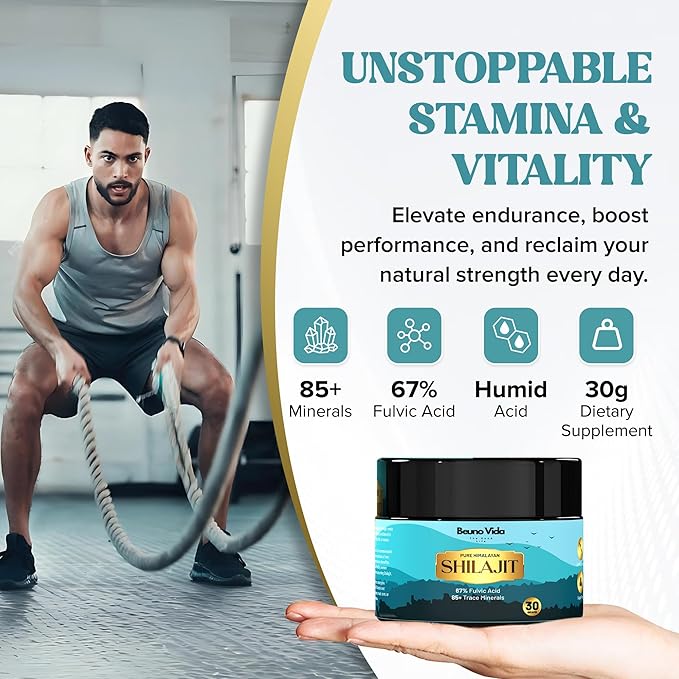 Himalayan Organic Shilajit Resin for Men & Women | High Potency 500mg | Lab-Tested Gold Grade Shilajit with 85+ Trace Minerals & 67%+ Fulvic Acid for Energy, Strength & Immune Support – 30g