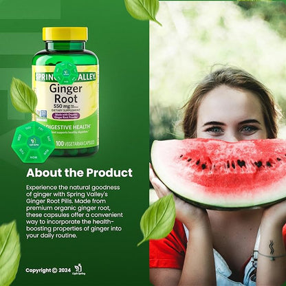 Ginger Root 550 mg, 100 Vegetarian Capsules with Bundle Exclusive Vitamins & Minerals - A to Z - Better Ligth&Spring Guide