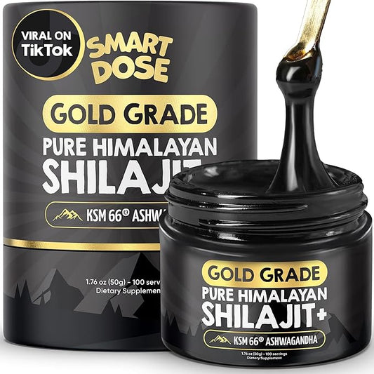 Pure Himalayan Shilajit Resin - Over 85% Fulvic Acid & Large Jar w/ 125 Servings - Probably The Purest Shilajit on The Market - US Lab Tested for Authentic Himalayan (Large Jar, Gold-Grade Shilajit)