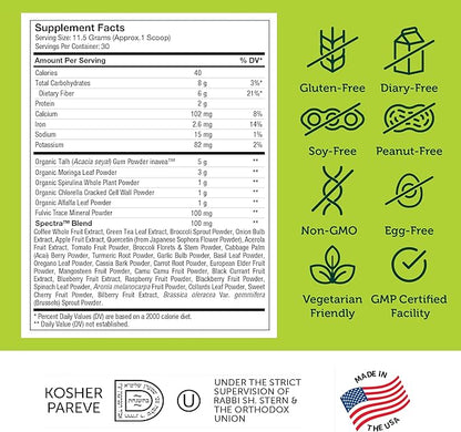 Zahler Core Greens Powder Nutrition Supplements - Superfood Powder - Super Green Juice & Smoothie Mix - Phytonutrient Rich Super Greens Powder with Spirulina, Chlorophyll & More - Kosher Superfood