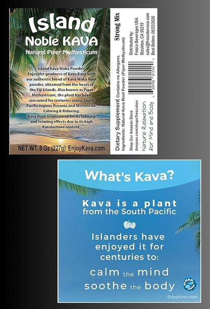 Island Noble KAVA (8 Oz / 227G) Uplifting Social Kava Drink - The Island Vibe