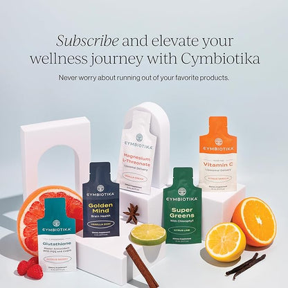 CYMBIOTIKA Vitamin C Individual Packets, Liposomal Delivery, Supplement for Immune Support, Collagen Boost, & Healthy Aging, Skin Hydration Packets, Citrus Vanilla Flavor, 60 Servings, 2pck (2)