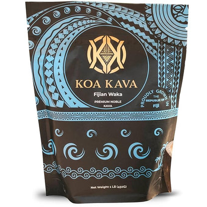 Koa Kava Fiji Kava Powder- Premium Noble Waka Kava Tea made from Lateral Kava Root in Savusavu, Fiji. 1 LB, 16 Ounce